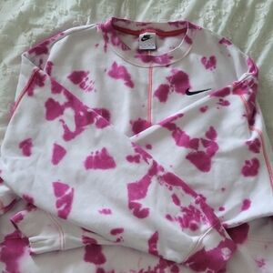 Pink And White Nike Sweatshirt | Size XS